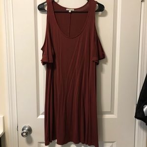 Charlotte Russe dark red shoulderless dress